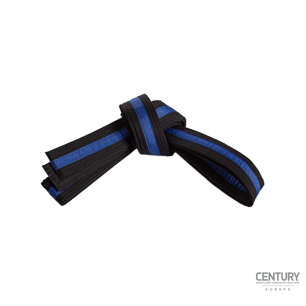 Double wrap striped black belt Black/Blue 3