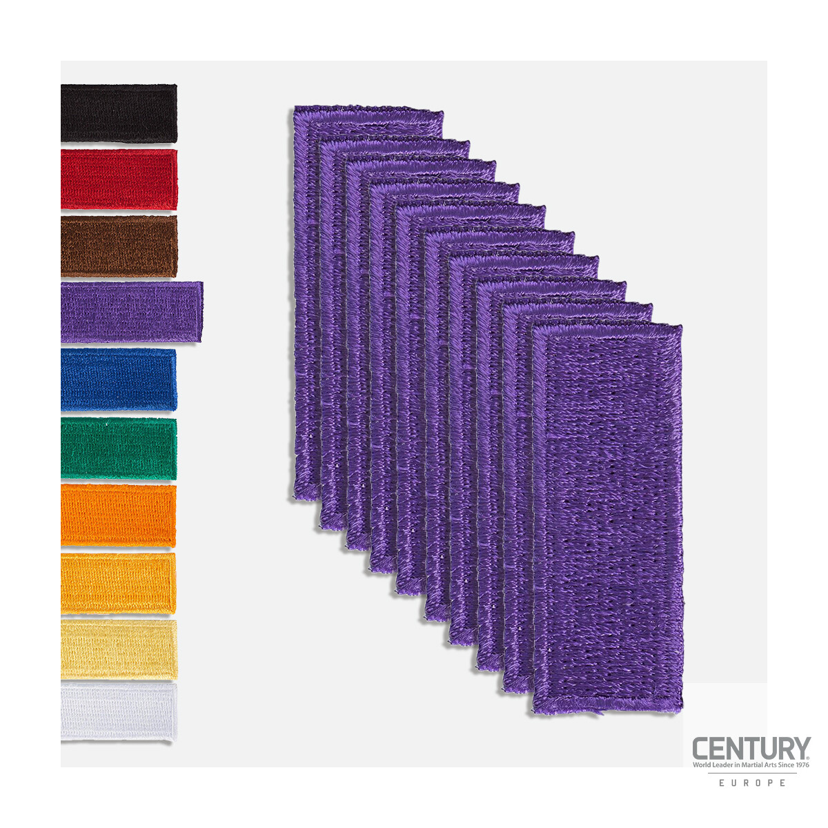 Iron On Belt Rank Stripes - Pack of 10 Purple