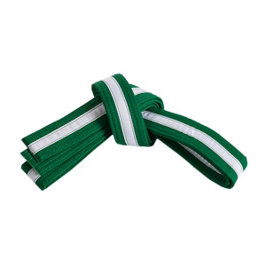 Double Wrap Striped White Belt Green/White 0