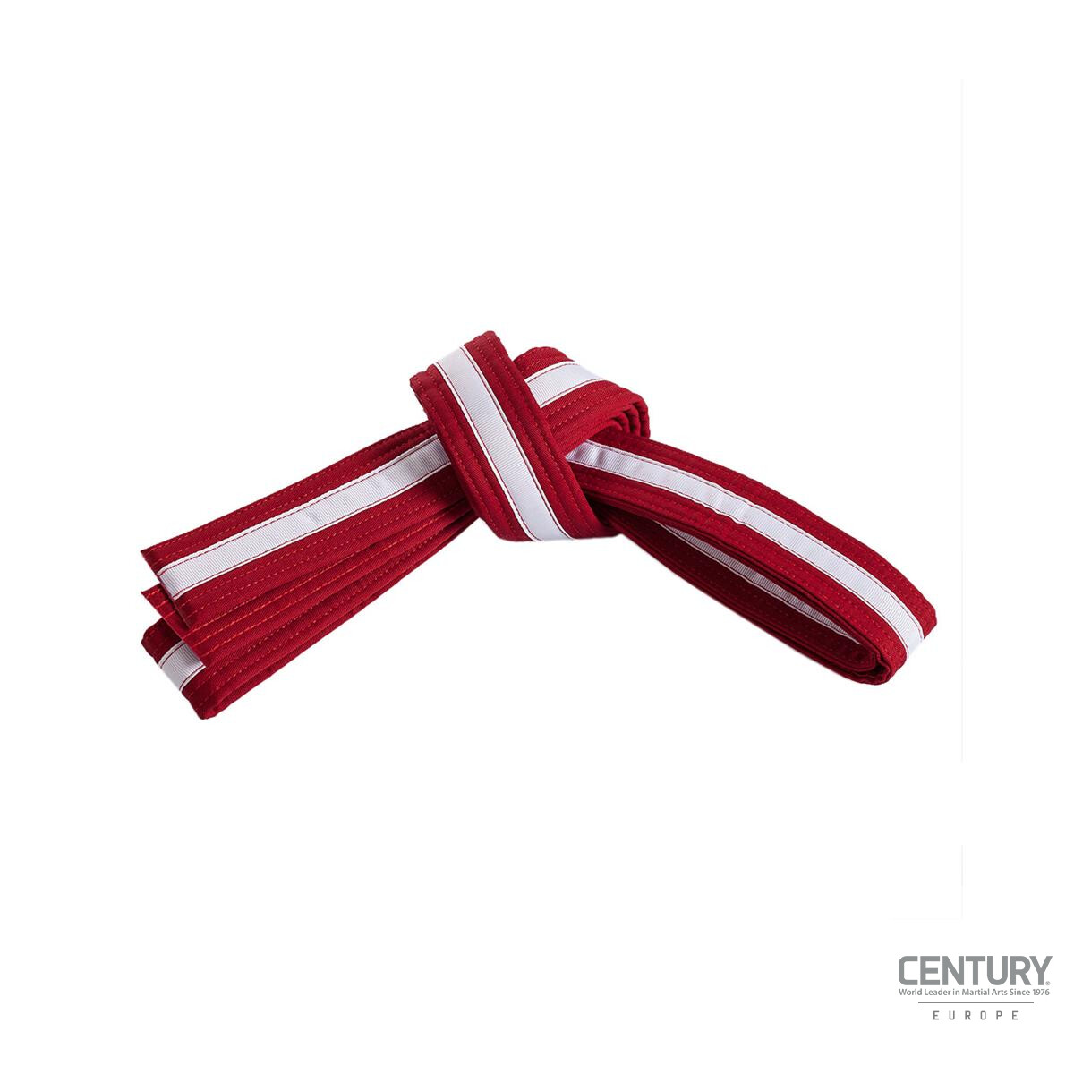 Double Wrap Striped White Belt Red/White 2