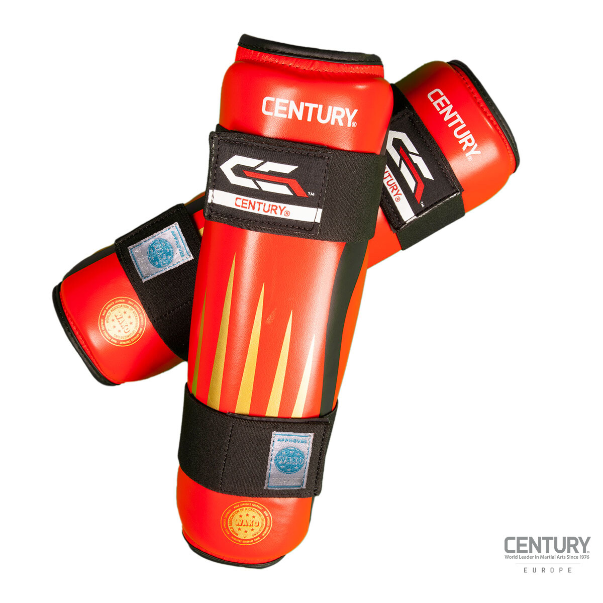 Shin Guard C-GEAR Integrity WAKO approved Red/Gold Small