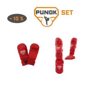 PUNOK Set Hand- und Fu&szlig;schutz Combo Rot