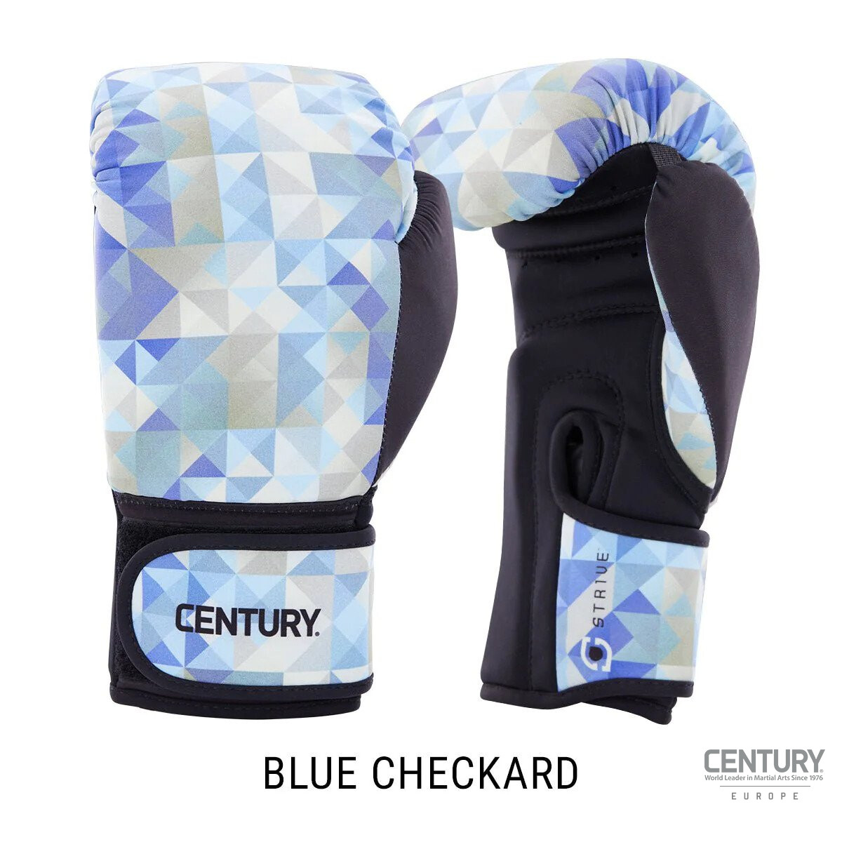 Strive Washable Boxing Gloves Blue Checkard 10 oz